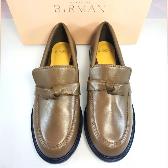 NWT$450 ALEXANDRE BIRMAN Clarita Chunky Leather Loafers In Trout color Sz 39 (9) - Picture 1 of 16